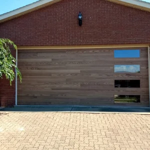 OUNA Customized Double Roll Garage Doors Frosted Glass