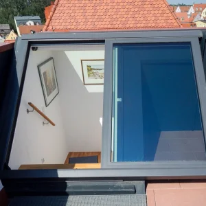 OUNA Parallel Opening Aluminum Skylight Modern Design Maximizes Opening Area for Excellent Ventilation Ideal for Indoor Patio