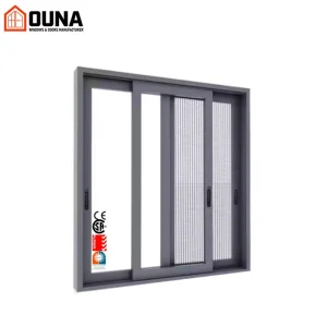 OUNA Customized Aluminum Sliding Windows Energy Efficient NFRC AS2047 Tempered Glass Hurricane Impact Proof Aluminum Window