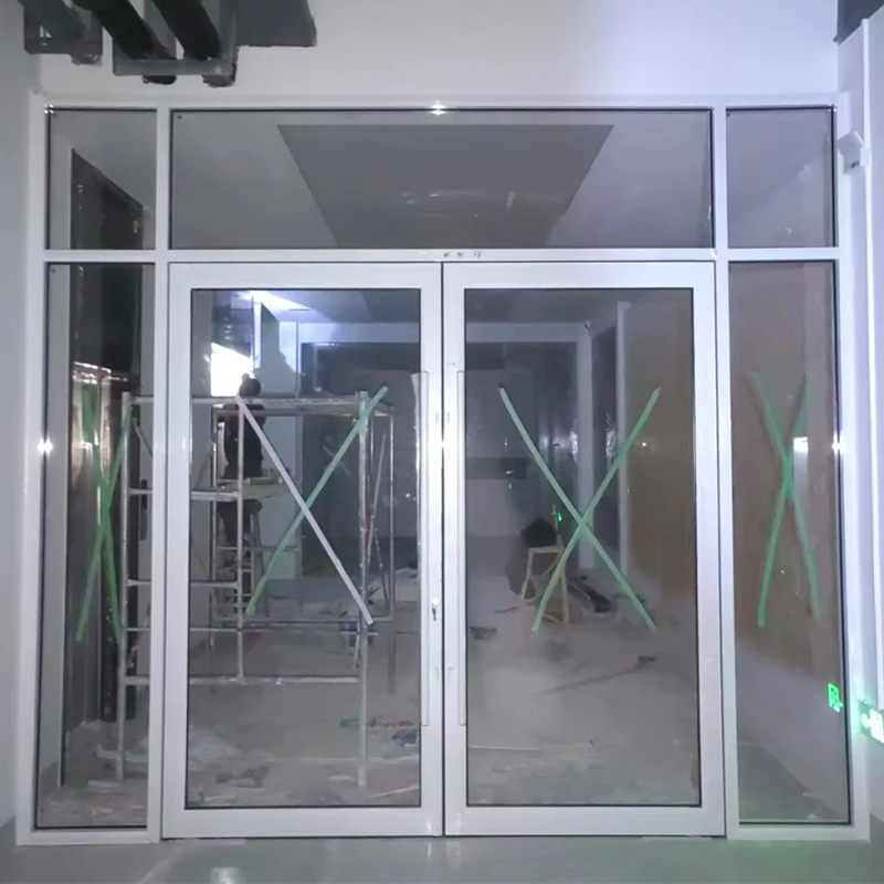 OUNA French Design Premium Commercial Glass Storefront Entrance Door Aluminum Alloy Construction for Mall Hotel Use Windproof