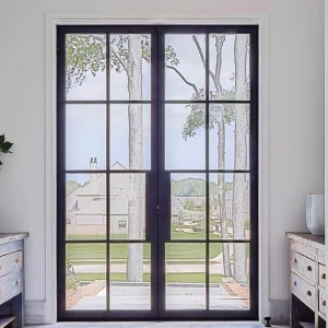 OUNA Heavy Duty Security Aluminum French Doors for Exterior Entry Reinforced Frame with Multi Point Locking and Weather Seal