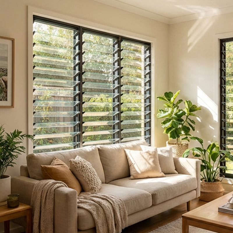 OUNA Quick Release Aluminum Louvre Blades for Easy Cleaning and Maintenance Snap on Design Without Special Tools Required