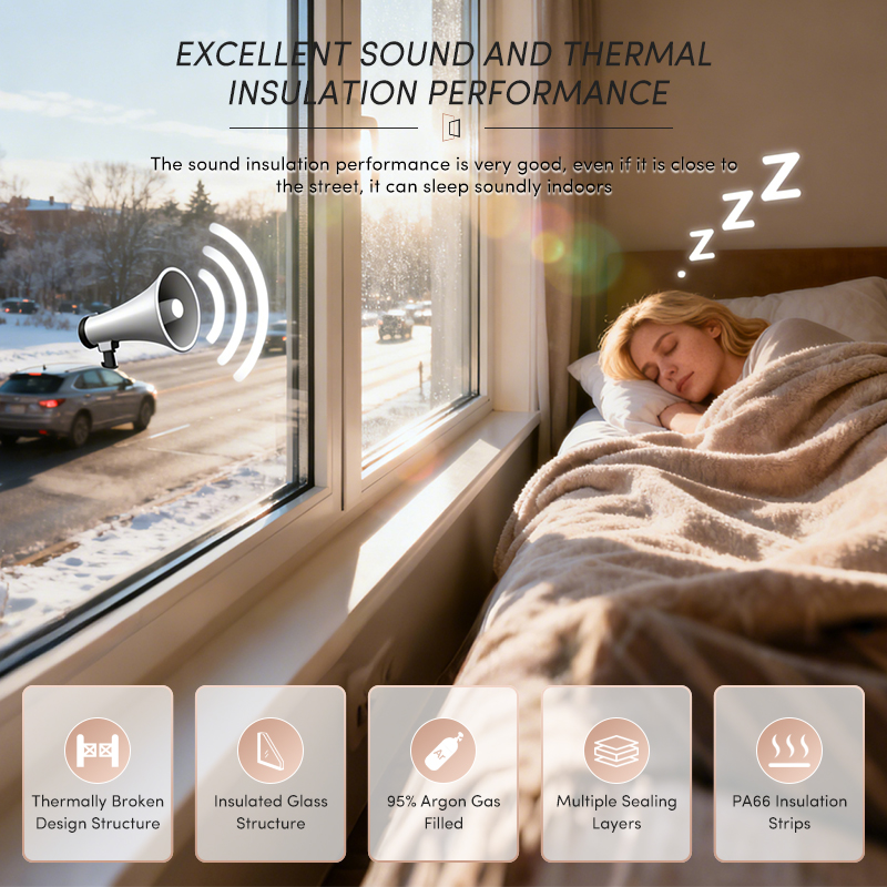 OUNA NFRC AS2047 Hurricane Proof Aluminum Sliding Windows Double Tempered Glass Heat Insulation Sliding Window for Villa