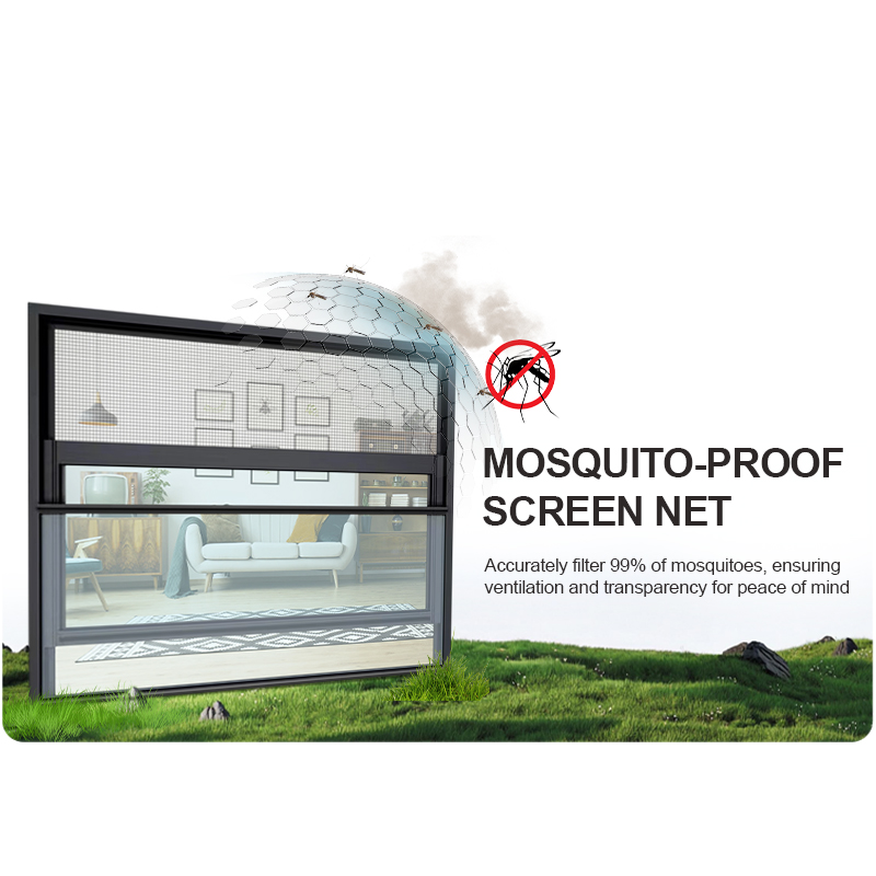 OUNA Customized Large Size Motorized Electric Vertical Sliding Lifting Aluminium Double Glass Window European Aluminum Alloy