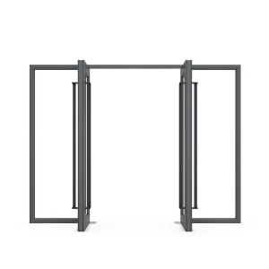OUNA Commercial Storefront Doors Windproof Aluminum Alloy Frame Glass Doors with French Design for Supermarket and Outdoor Use