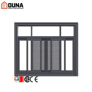OUNA Aluminum Sliding Window Double Tempered Glazed with Screen Home Apartment Thermal Break Soundproof CE AS2047 NFRC Certified