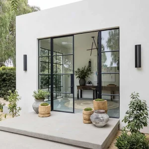 OUNA Thermal Break Aluminum French Doors for Energy Efficient Home Entry with Low E Glass Ensuring Four Season Comfort