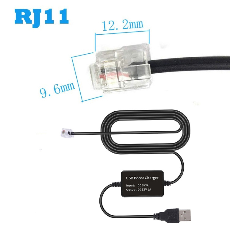 USB Boost Cable DC3.5*1.35 5V/9V to 12V Step-Down for Car Detection Radar & GPS DVR with 1A Current