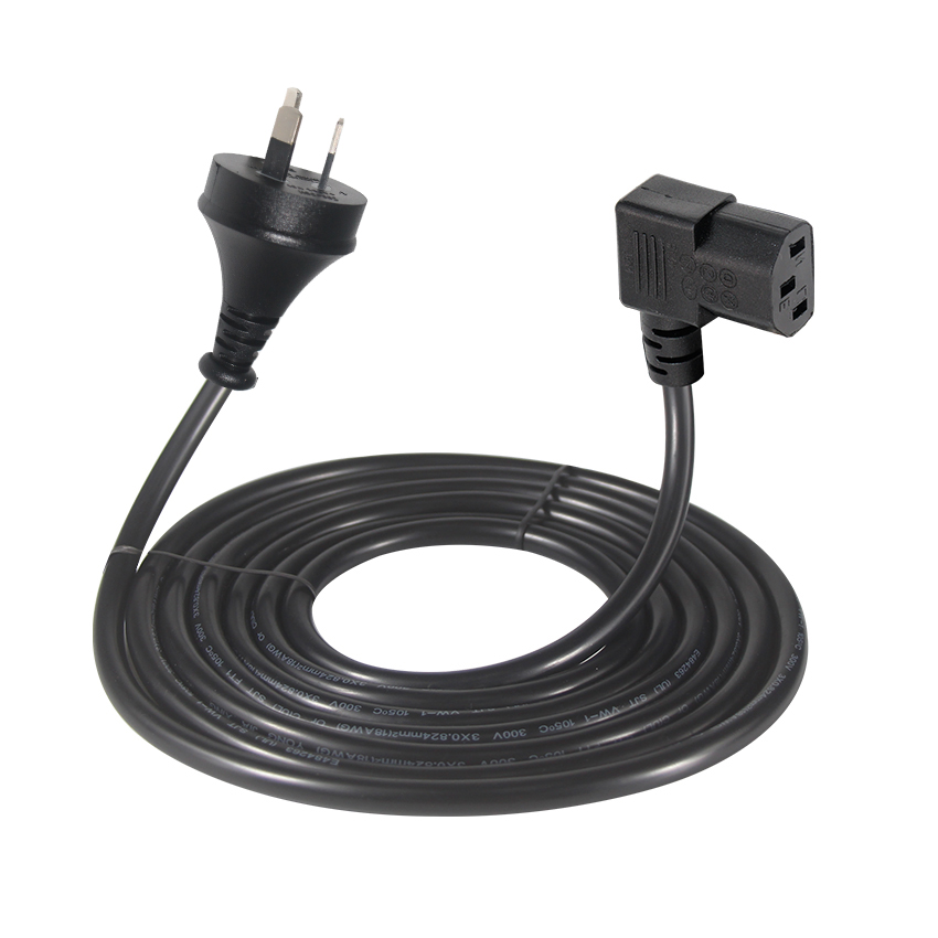 1.5m/5ft Iec C13 Kettle Lead to Au Plug 3 Pin Ac Power Cable Cord Monitor Angled L Shape Extension Cable