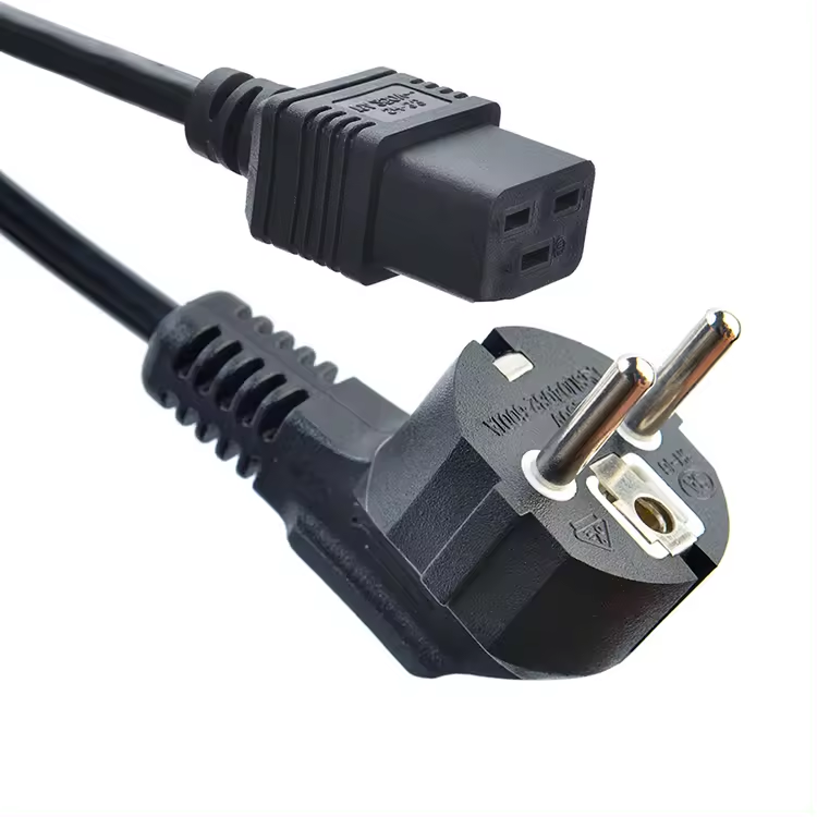 Power Cord Cee7/7 Plug to Iec C19 1.5mm2 Pvc Cable Iec 60320 C19 Power Cord Ac Power Cable for Servers and Pdu