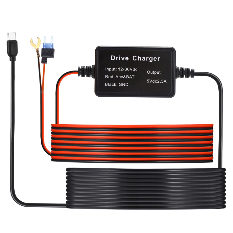 Cross-border Supply of Mini 5V2.5A Dashcam Step-down Cable 12V24V to 5V Navigation System radar Detection Power Cable
