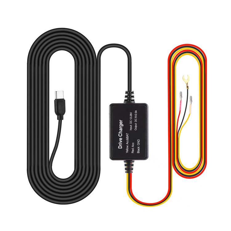 Cross-border Supply Automotive Voltage-reducing Cables Mini 3.2m Three-core Time-lapse Recording 24-hour Parking Monitoring