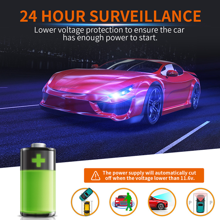 Factory Supply 12-24V Car Step-down Cable Model B219 3.2m Mini Driving Recorder Low-voltage protection Parking Monitoring