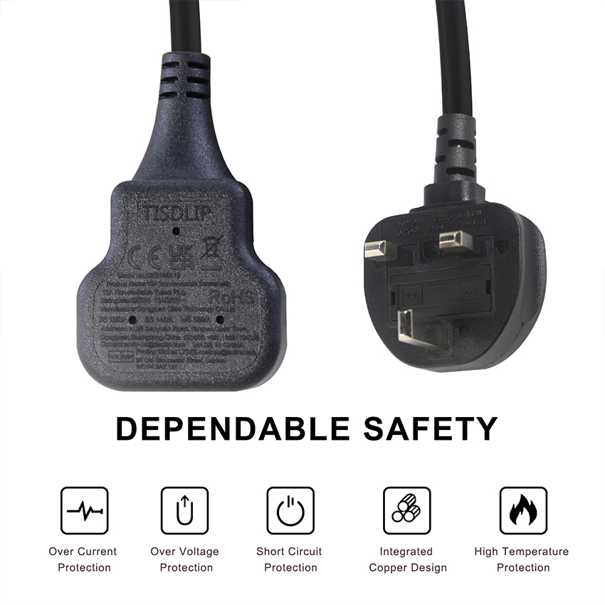 Home Travel Office Power Strip 2-in-1 Double Sockets 2 Way Extension Lead Plug Cable 2 Ac Power Cord