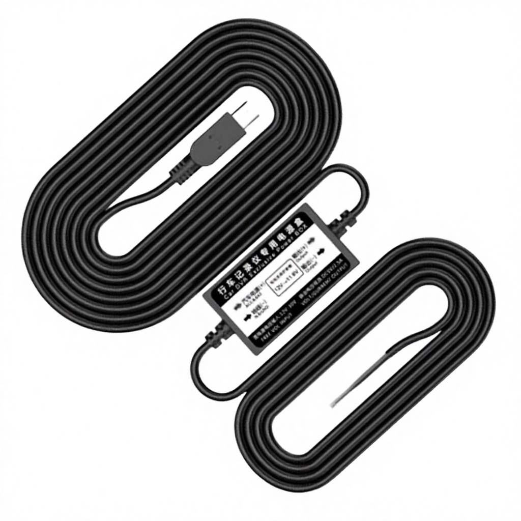 Cigarette Lighter Mini Extension Cable 12V 5V Step-Down 2500mA Dash Cam Power Supply Anti-Reverse Connection Protection Power