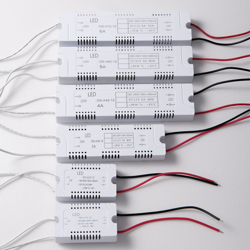 Single Output Led Adapter Dc 12v 18w 24w 36w 48w 60w 72w Lighting Transformer Ac 180-260v Switching Power Supply for Led Strip
