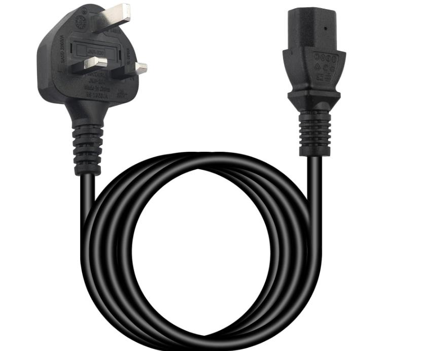 10ft (3m) Uk Computer Power Cable,18awg,Bs 1363 to C13,10a 250v,Black Replacement Ac Power Cord,Kettle Lead / Uk Power Cord