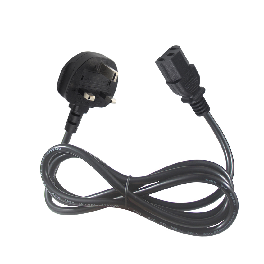 Uk 3 Pin to C13 Power Cable - Flame Retardant - Safe & Long Lasting