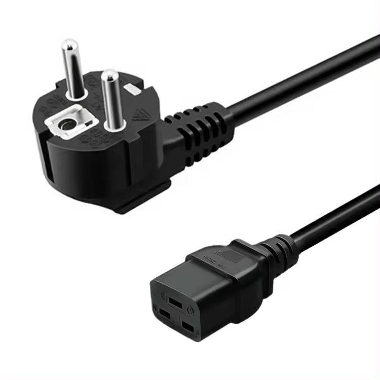 Power Cord Cee7/7 Plug to Iec C19 1.5mm2 Pvc Cable Iec 60320 C19 Power Cord Ac Power Cable for Servers and Pdu