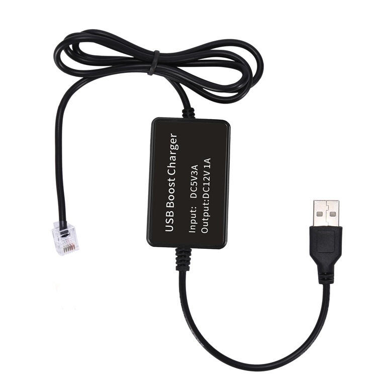 USB Boost Cable DC3.5*1.35 5V/9V to 12V Step-Down for Car Detection Radar & GPS DVR with 1A Current