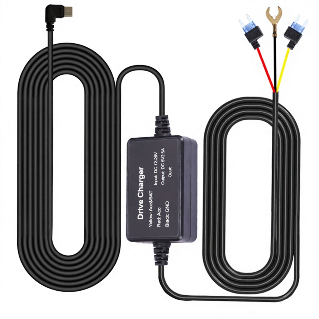 Direct Sales Car DVR Step-Down Three-Core Mini Model B004 3.5m Time-Lapse Video 24-Hour Parking Monitoring Power Cable