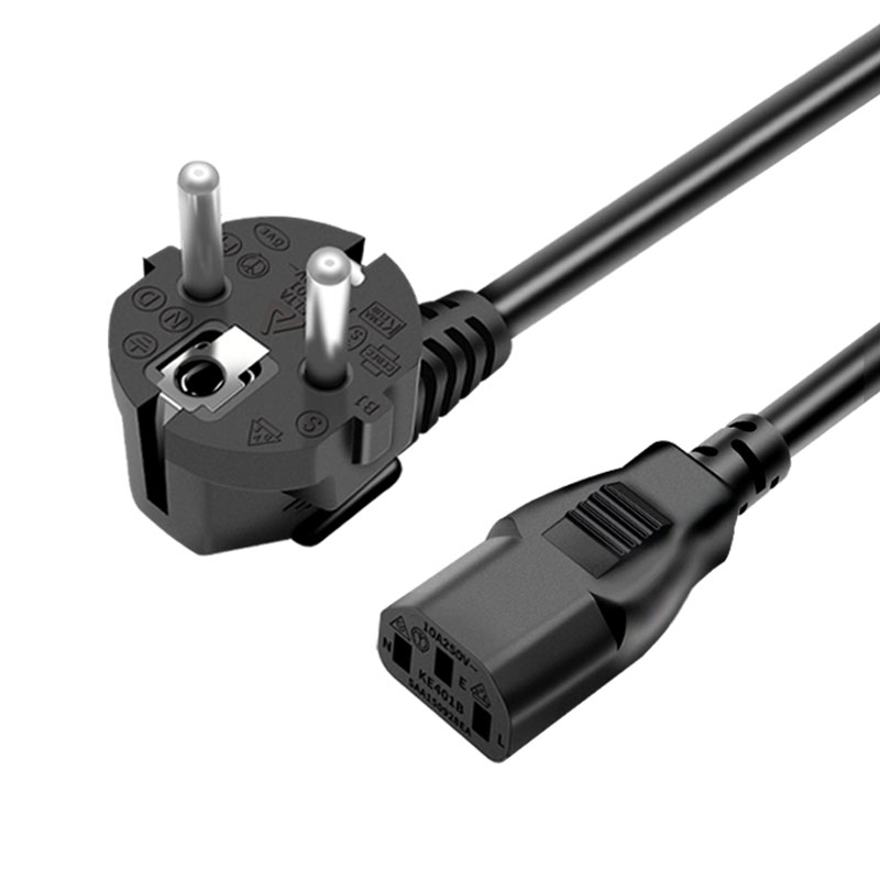 Germany Safety Certified European Power Cord 0.75-2.5mm Pvc Copper Wire | 3-25ft Custom Length for Home Appliances