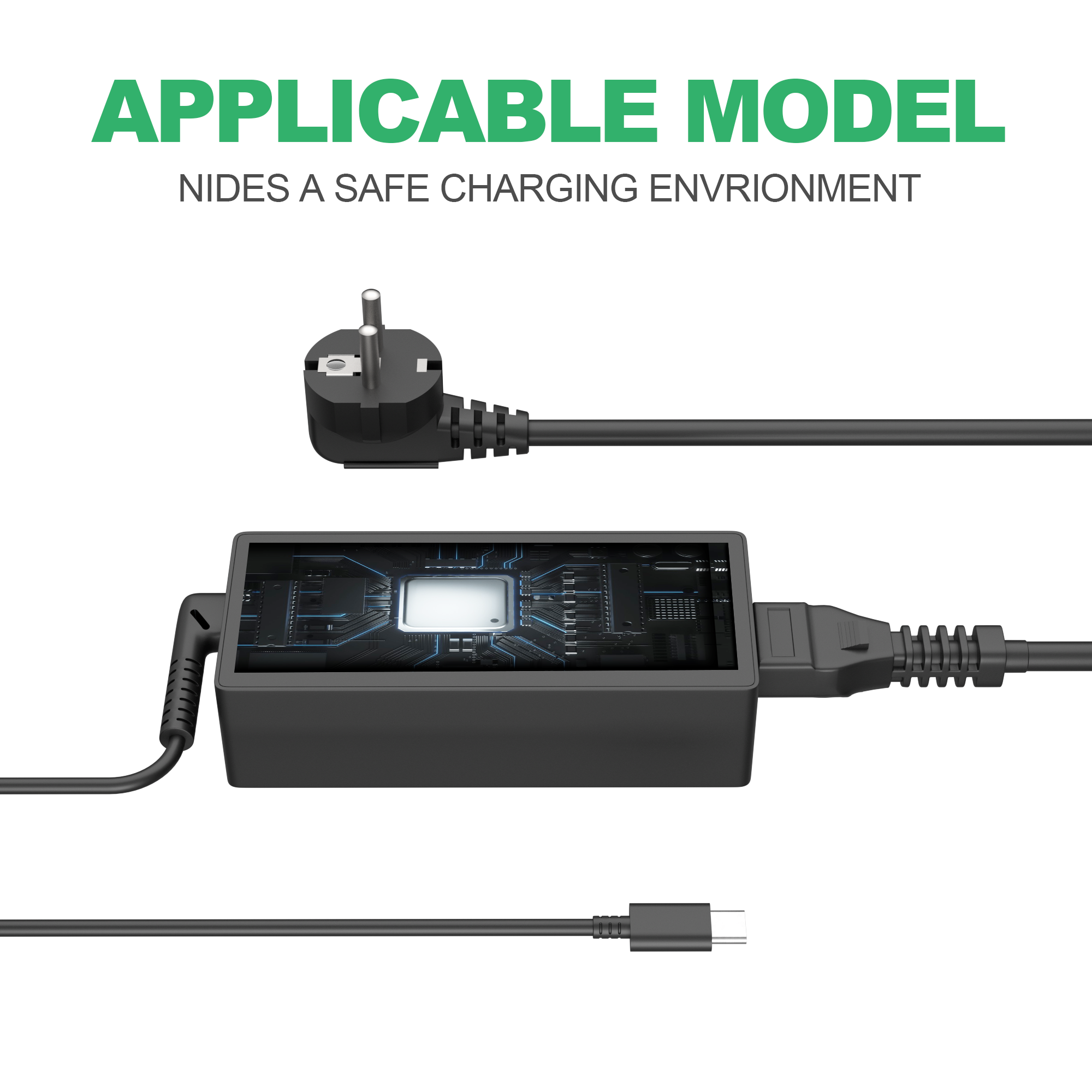 Type C 65w Ac Charger for Laptop Adapter Power Supply Cord