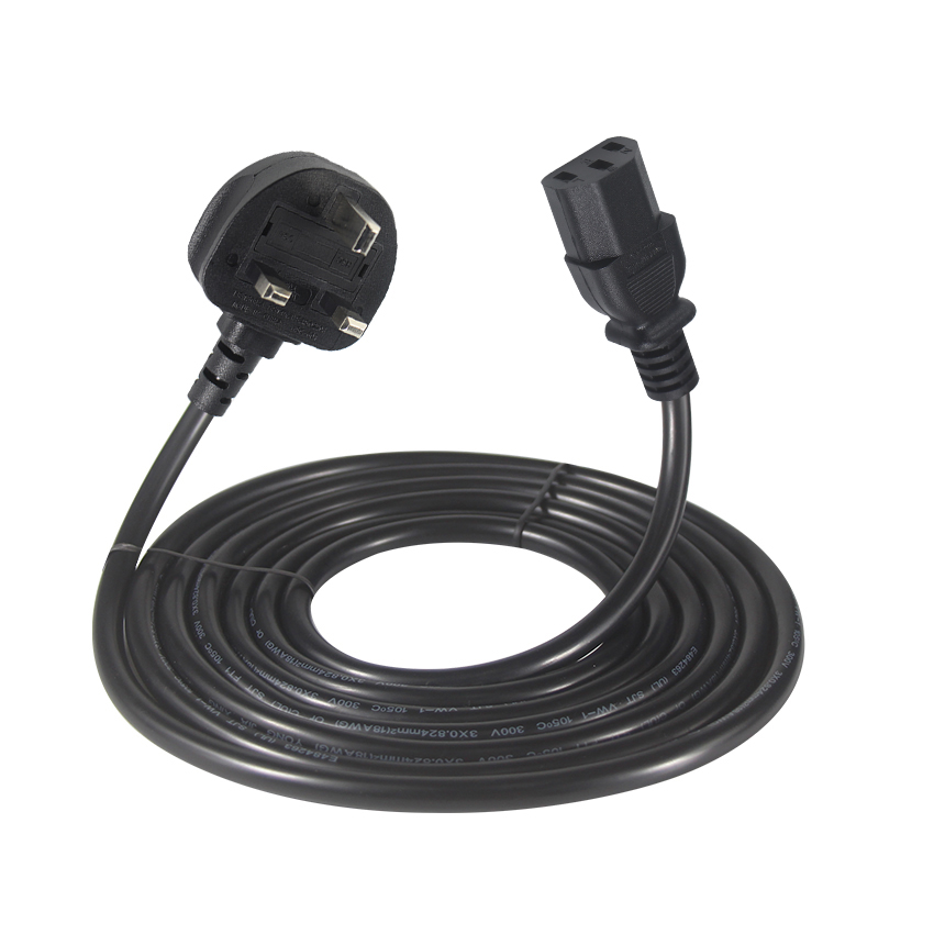 Uk 3 Pin to C13 Power Cable - Flame Retardant - Safe & Long Lasting