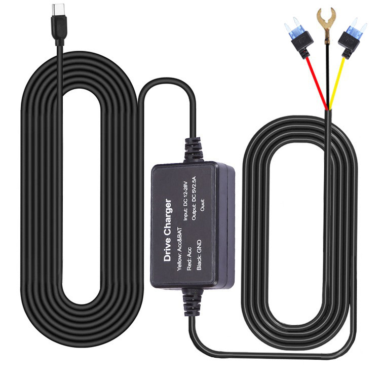 Direct Sales Car DVR Step-Down Three-Core Mini Model B004 3.5m Time-Lapse Video 24-Hour Parking Monitoring Power Cable