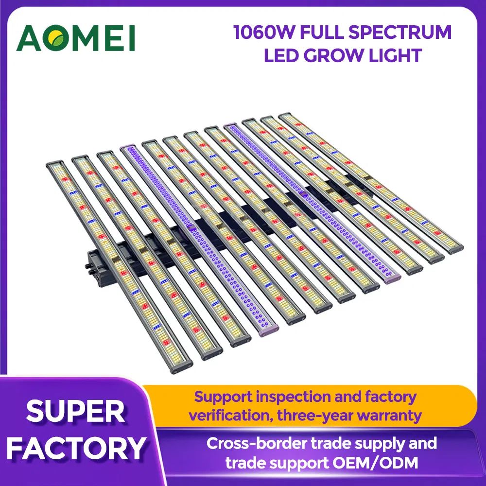 Commercial Grade 1300W Detachable LED Grow Light, RJ45 Series Connection, Full Spectrum for Vertical Farming