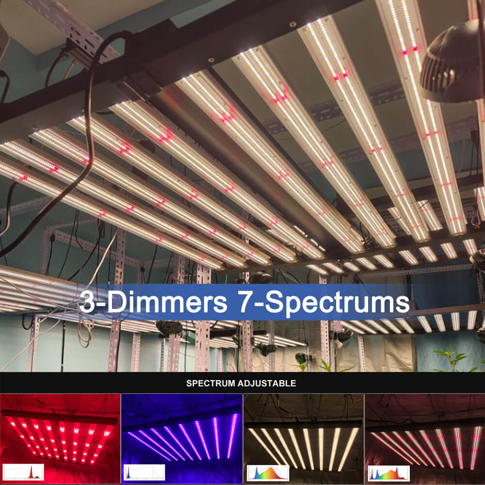 Three Channel Led Grow Light 1000W Full Spectrum Led Samsung Bloom Booster UV IR Deep Red Supplemental Light Grow PPFD