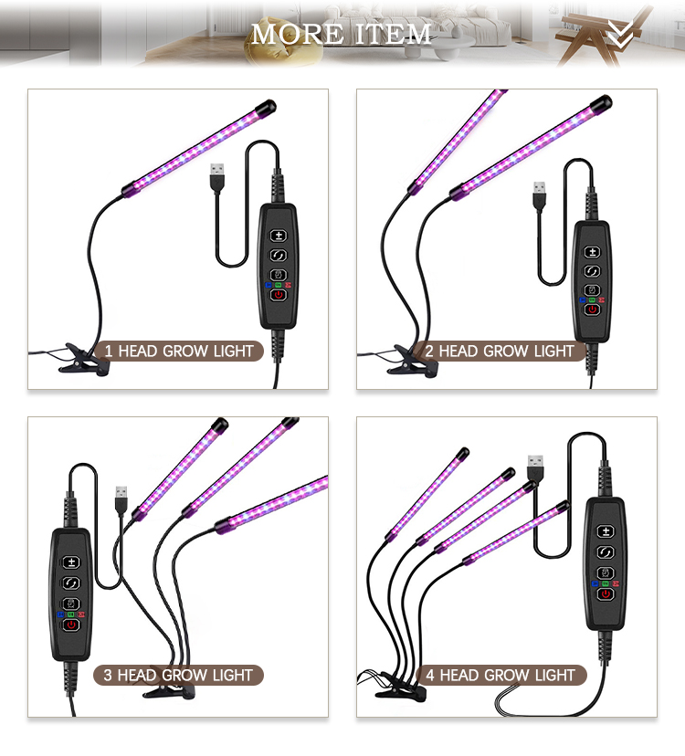 Indoor Full 360 Degree 3 Modes Dimmable Flexible Spectrum Lamp Plant Led Grow Light for Greenhouses Flowers