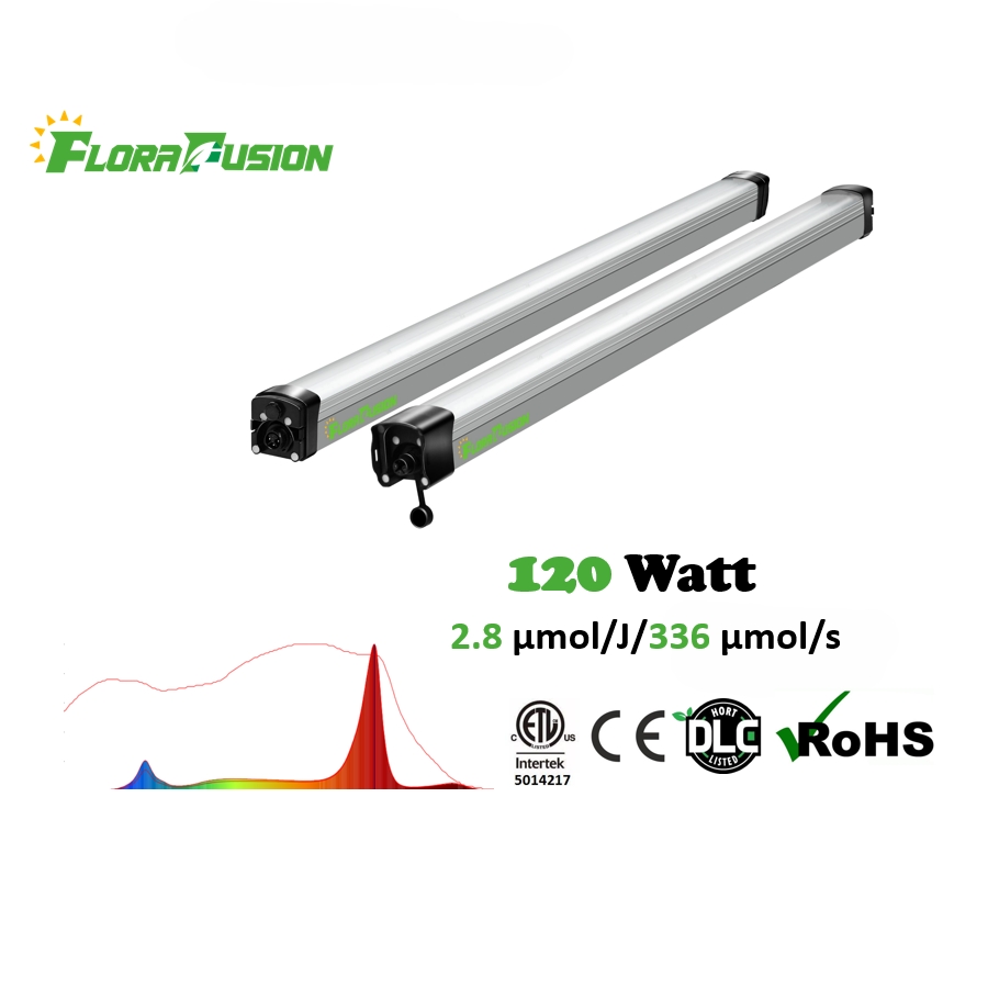 Full Spectrum Commercial 120W Under Canopy Spider LED Grow Lights Dimmable IP66 Waterproof Aluminium Red Solar for Indoor