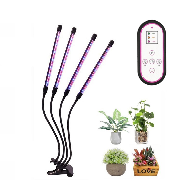Hot USB Dimmable 40W 4-Head Portable 4-in-1 Circular LED Plant Grow Lights With 400-800nM Full Spectrum For Indoor Floors