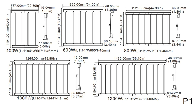 1000W Grow Light LED for Greenhouse Planting 800W LED Grow Light