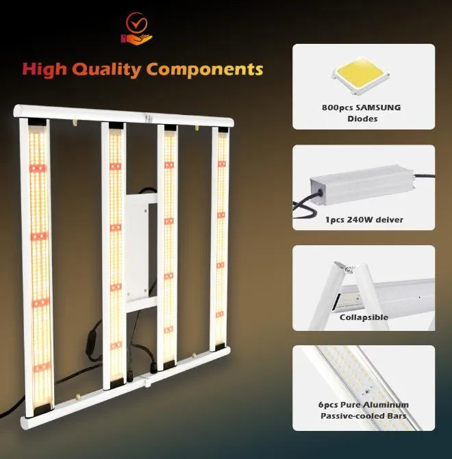 Brilliant-Dragon Waterproof Greenhouse Flower Light 240 Watt Folding Full Spectrum LED Grow Light