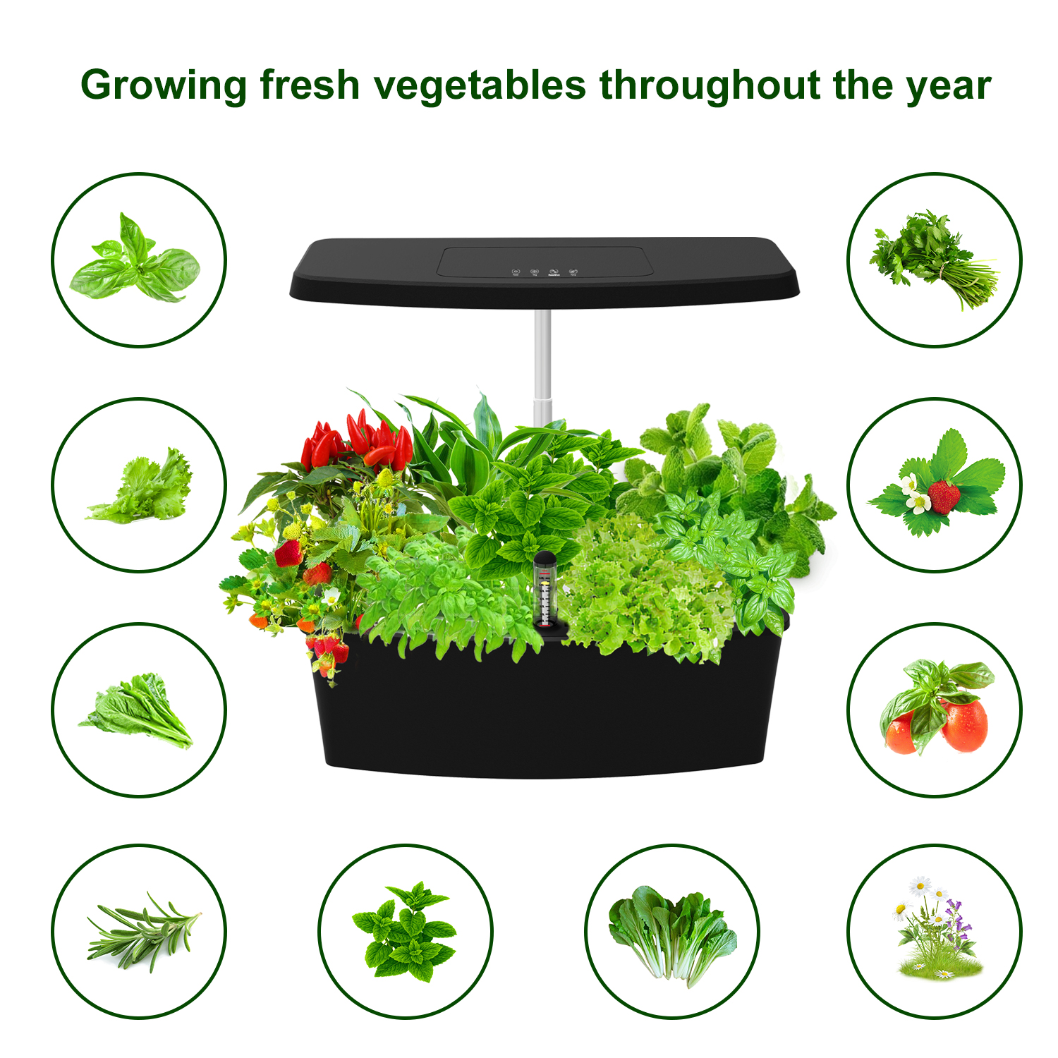 IGS-27 LED Grow Light Specific Spectrum Planting 12 Pods Indoor Greenhouse Hydroponic Smart Garden System Mini Garden