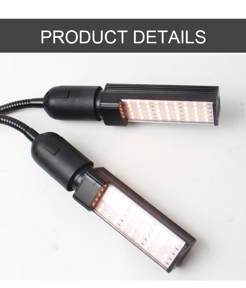 Full Spectrum 2 Heads Timing Dimmable Desk Clip LED Grow Light for Indoor Plants Hydroponics for Indoor Plants