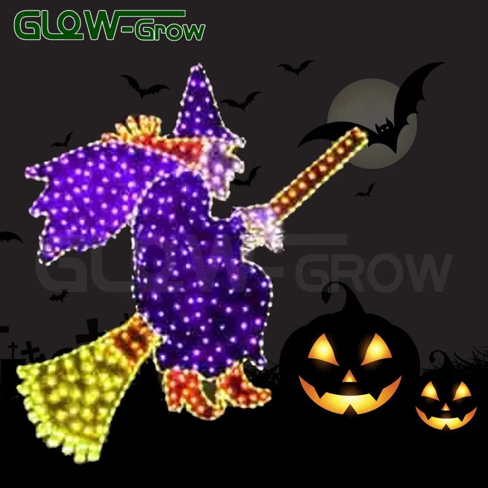 Custom White Halloween Spider Net Shape LED Motif Light for House Home Street Decoration