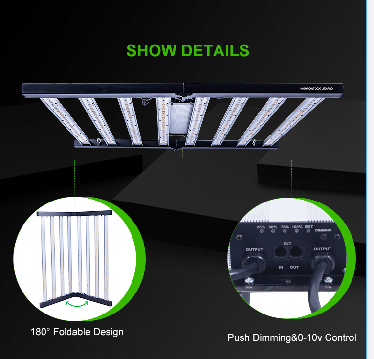 800W Dimmable Led Grow Light Full Spectrum with Remote Control Function Strip LM561C 660NM 8 Bars Horticulture