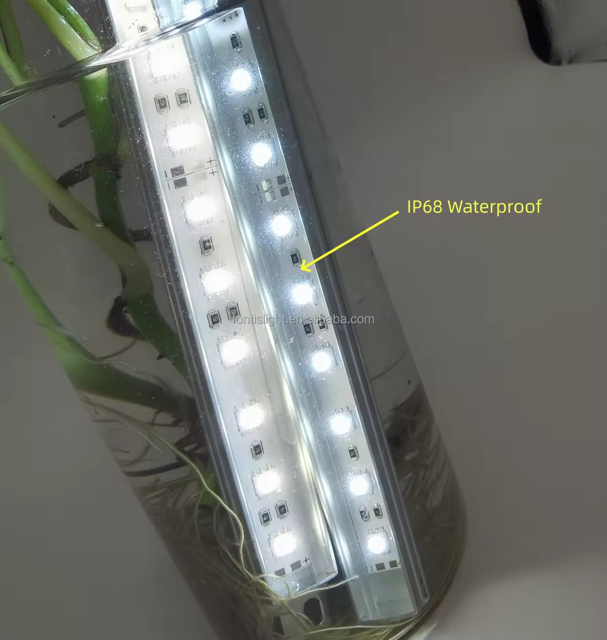 12" 20" 24" 36" IP68 Waterproof Blue 460nm 12V 15W Dimmable Aluminum Grow Bar Light for Aquarium Reef Coral