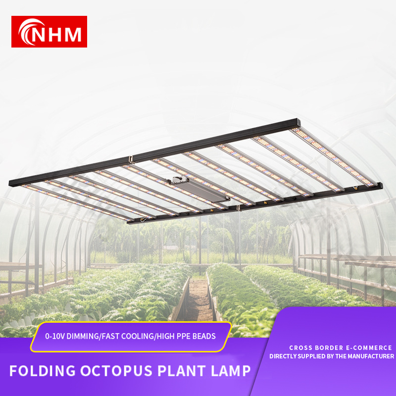 High-Rate Folding LED Plant Growth Lamp with Full-Spectrum Adjustable Light IP66 Greenhouse Flower Planting Supplementary Light