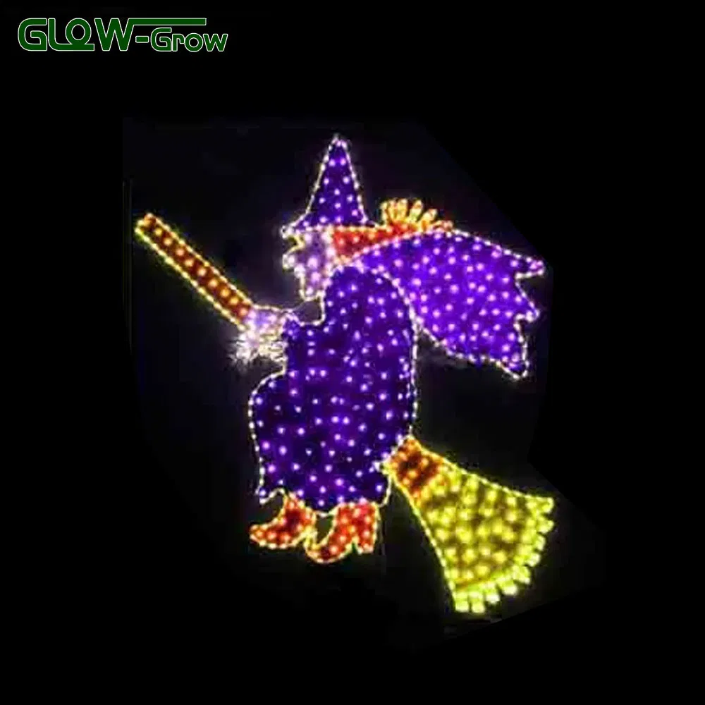 Indoor Outdoor Use Halloween Spider Purple LED Rope Motif Light for Home Decoration