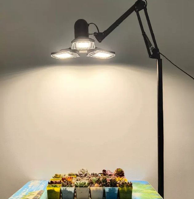 IP65 Vertical Farming Plant Spider Folding LED Grow Light 100-240 Volt 3 Leave Garage LED Grow Light E26 E27 Waterproof Plant Under Canopy Grow LED 3500K 660nm