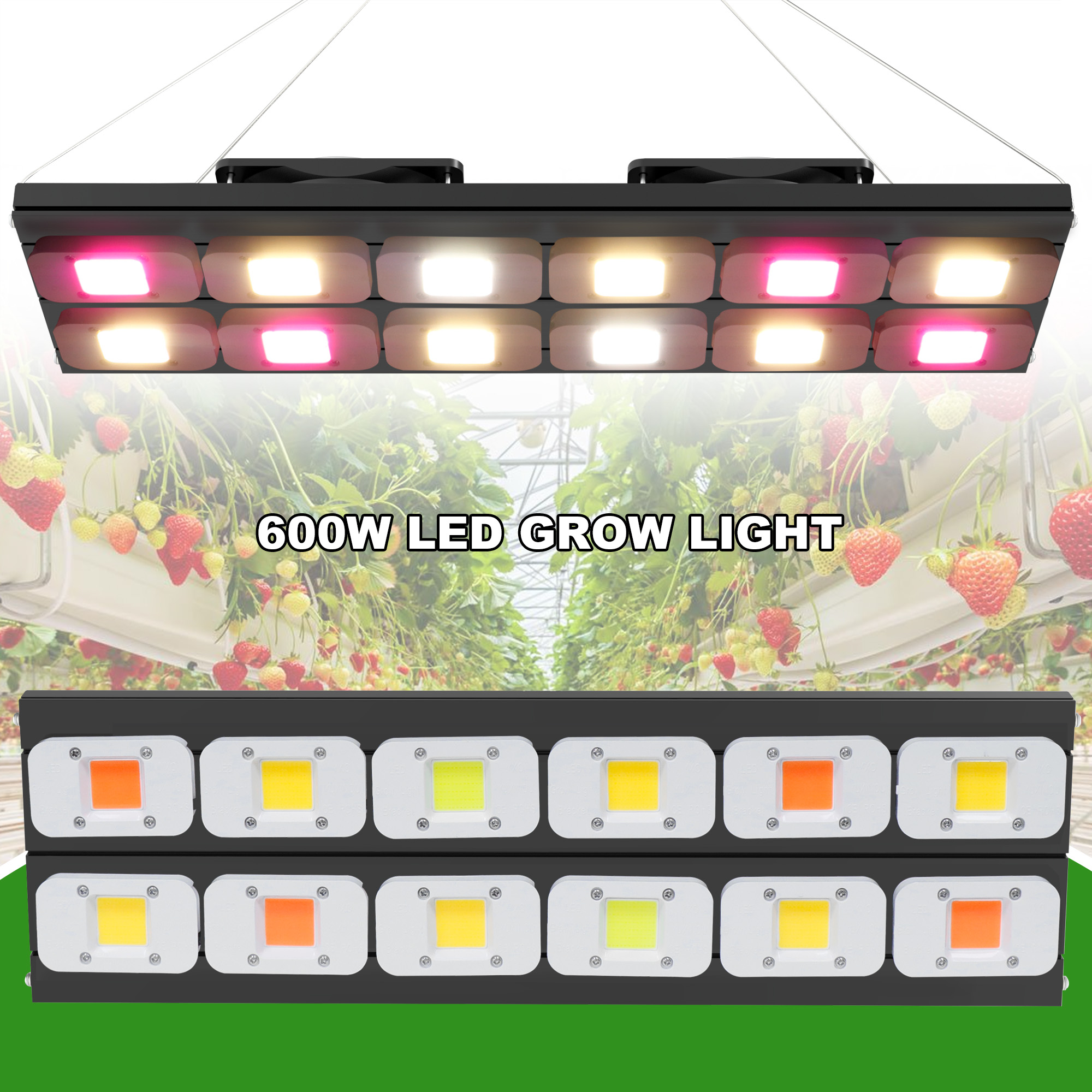 600W DOB LED Grow Light High PPFD 110-277V Full Spectrum Commercial Hydroponic Lamp 4x4ft Coverage
