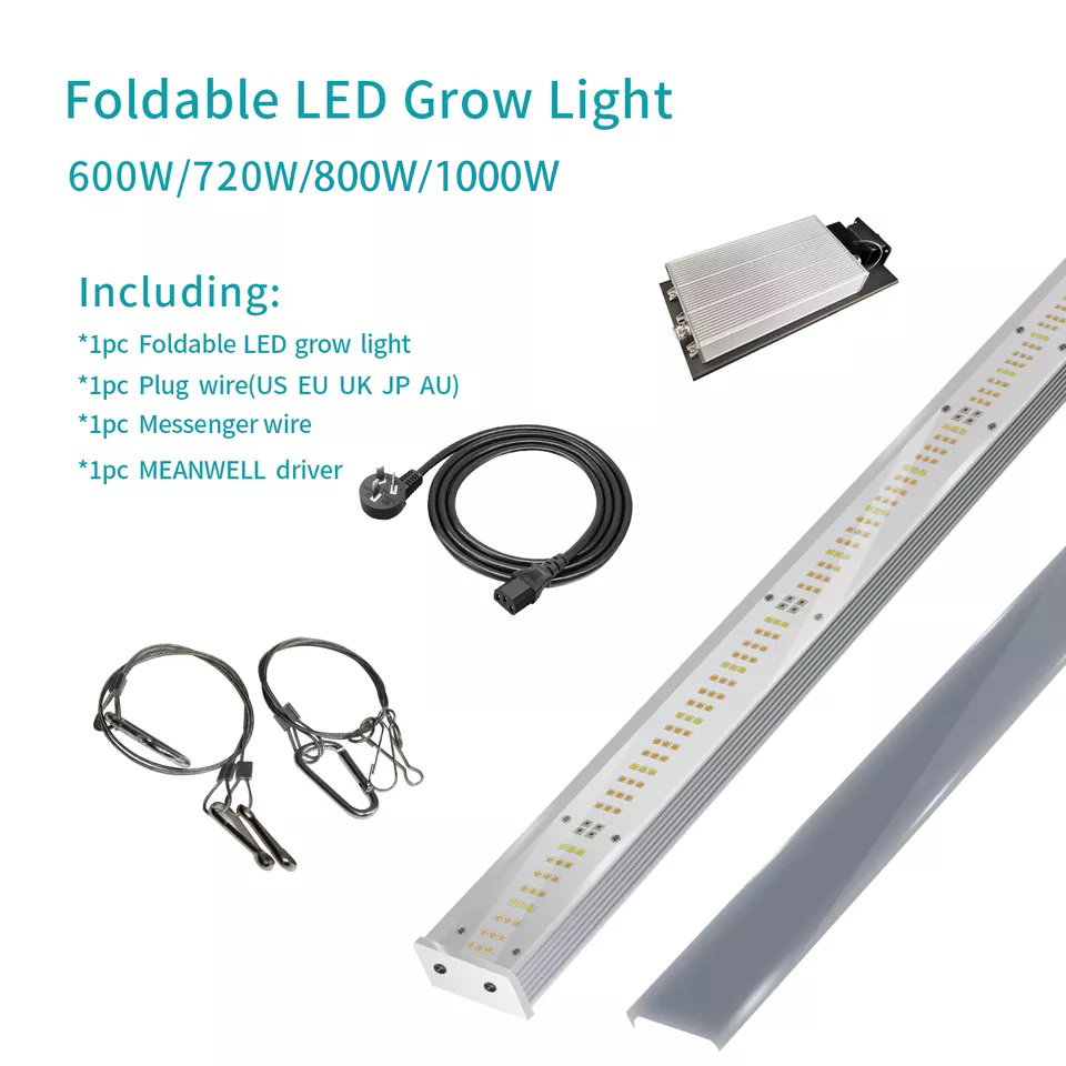 2024 High Power 720W Led Grow Light Full Spectrum Dimmable Foldable Commercial Growing Light