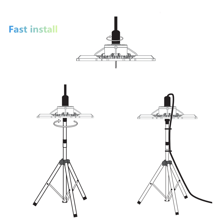 IP65 Vertical Farming Plant Spider Folding LED Grow Light 100-240 Volt 3 Leave Garage LED Grow Light E26 E27 Waterproof Plant Under Canopy Grow LED 3500K 660nm