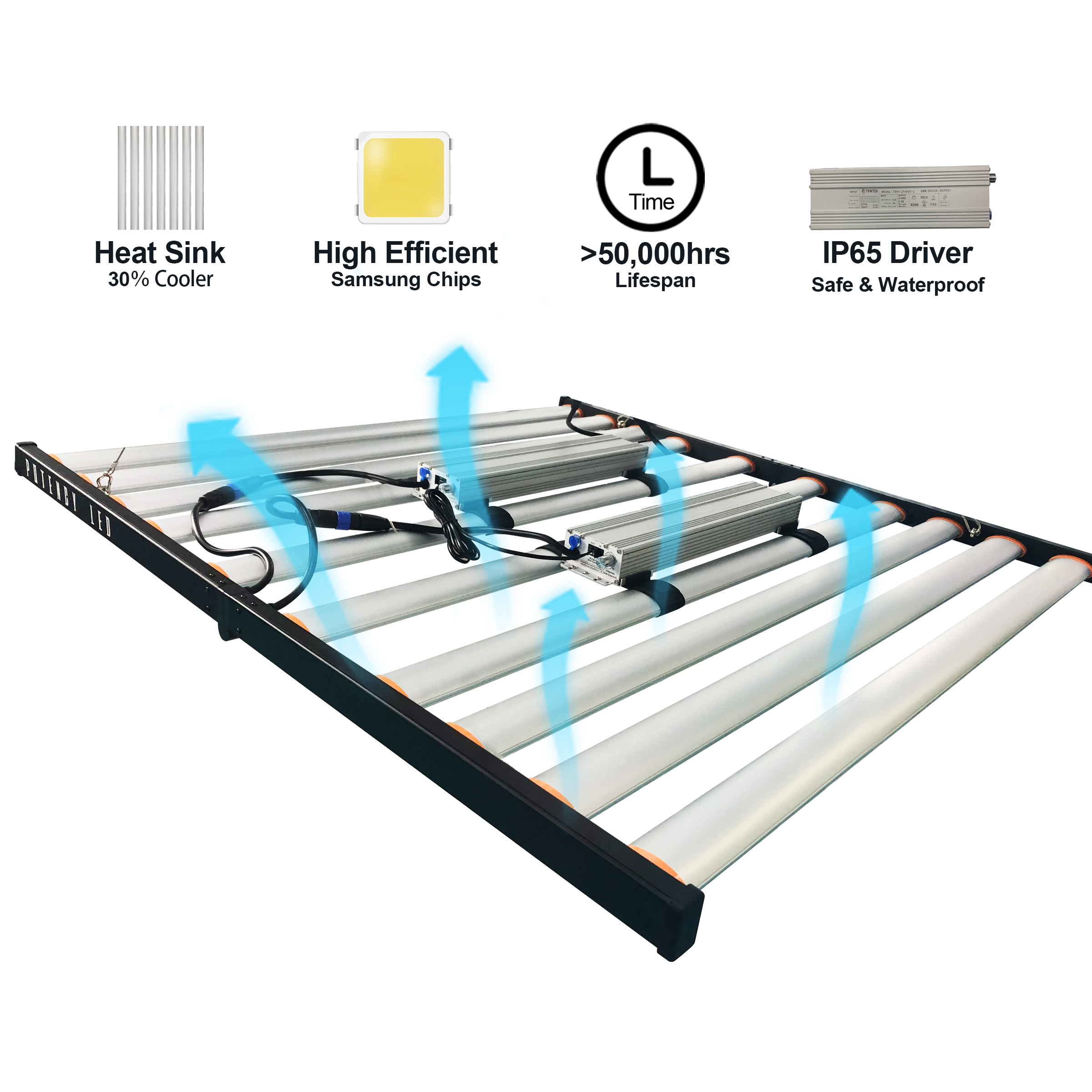 5'x5' Footprint 730nm Full Spectrum Led Grow Light samsung Lm301h Growth 350w 500w 650w 720w 1000w Grow Lights for Indoor Plants