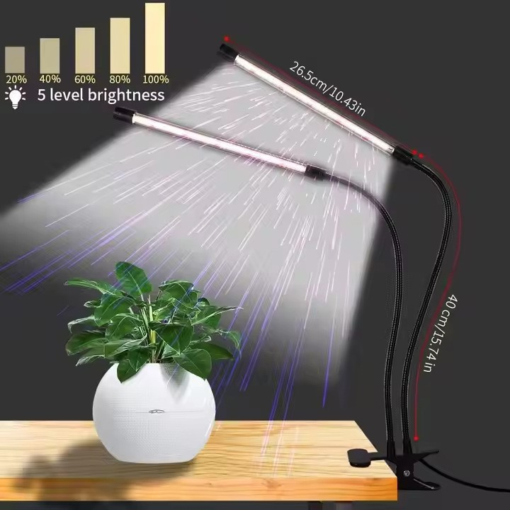 Smart Home LED Plant Grow Light With Clip-on Plant Light Light Color Switching USB Timable Dimming Full Spectrum Grow Lamp