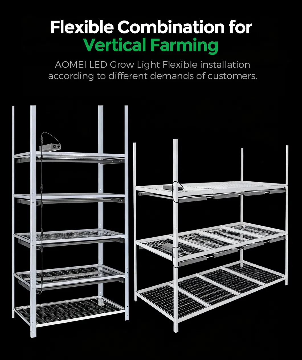 High-Efficacy LED Grow Light: 2.7μMol/J Full Spectrum Boost Plant Growth, Save Energy 50% - Perfect for Vertical Farming & Greenhouses